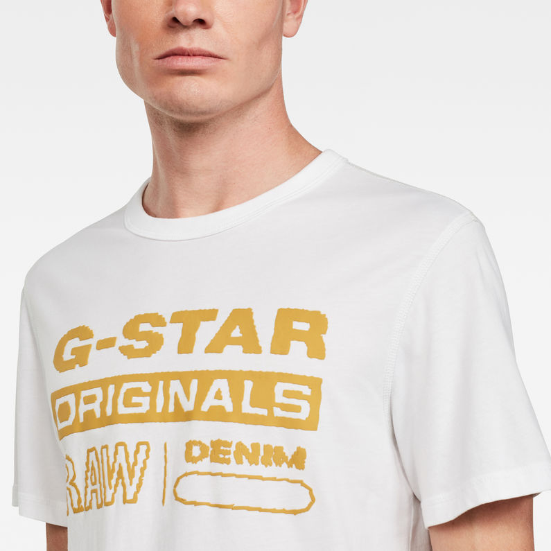 G-Star RAW® T-shirt Wavy Logo Originals Blanc