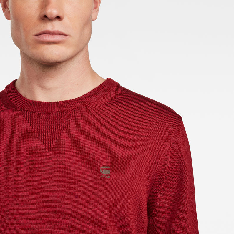 G-STAR® Premium Basic Knitted Sweater Red detail shot