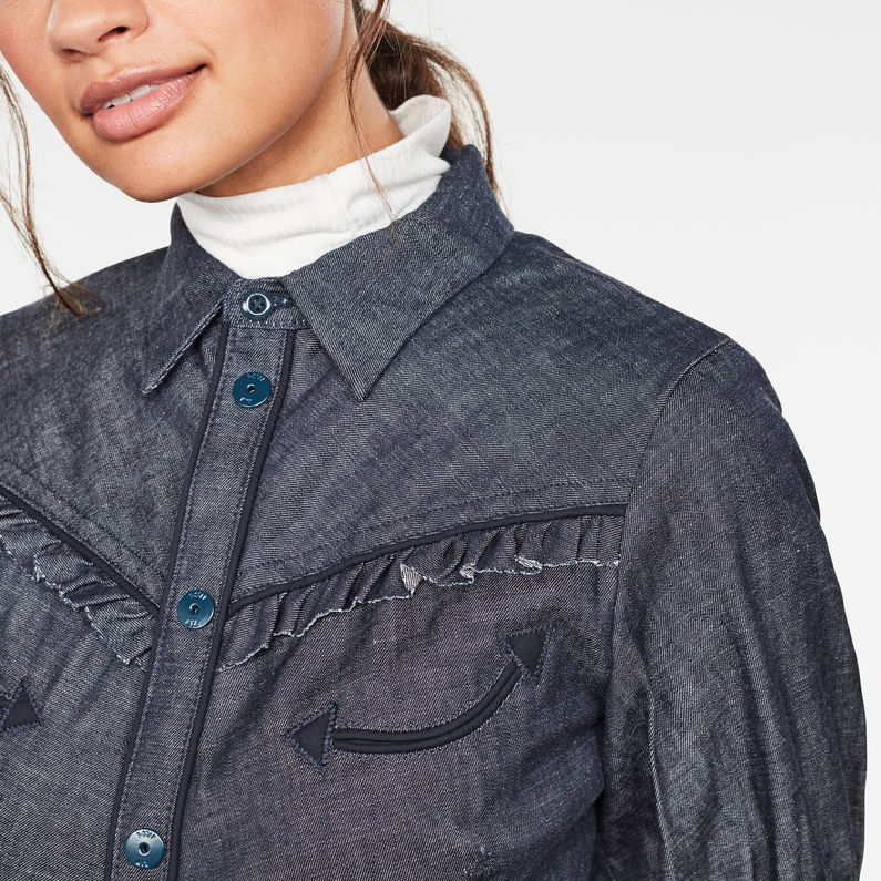 G-STAR® Western Kick Puff Ruffle Slim Shirt Dark blue