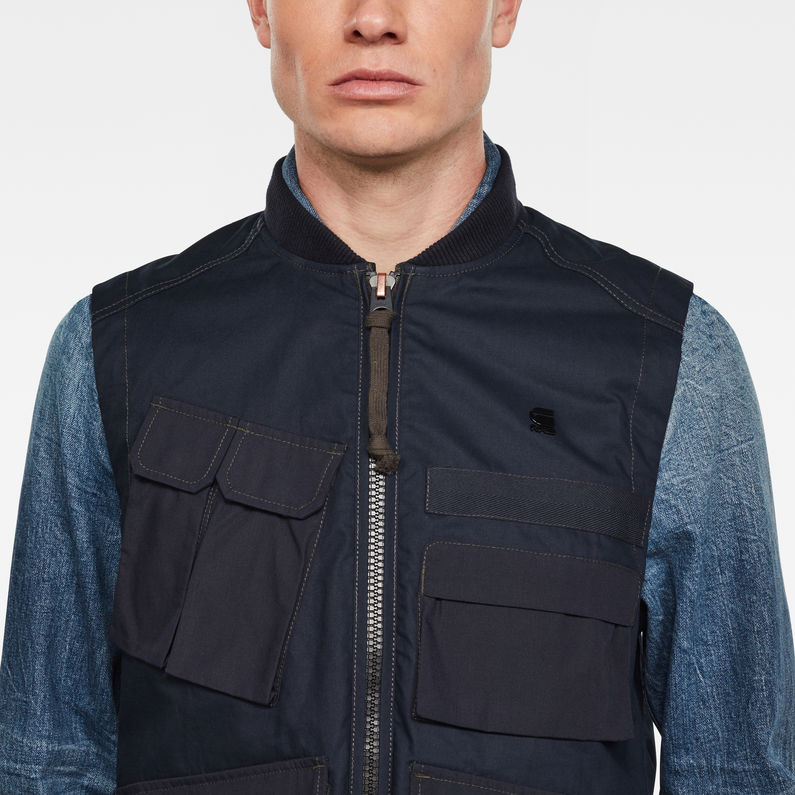 G-STAR® Utility Bodywarmer Donkerblauw detail shot