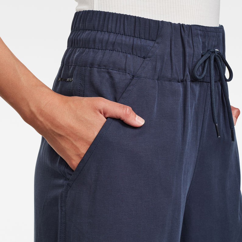 G-Star RAW® Pantalon High Waist Culotte Bleu foncé detail shot