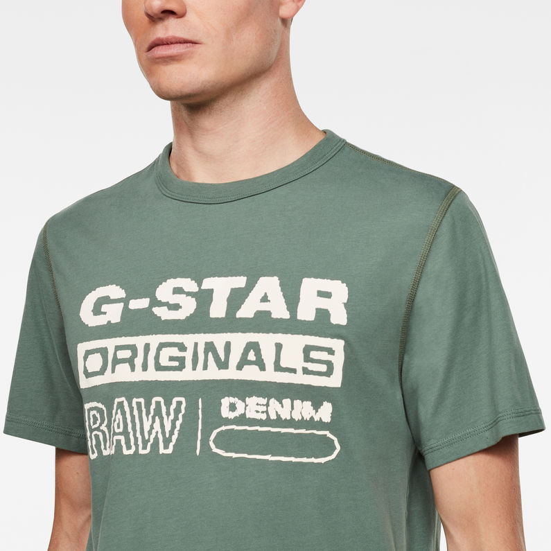 G-Star RAW® T-shirt Wavy Logo Originals Vert