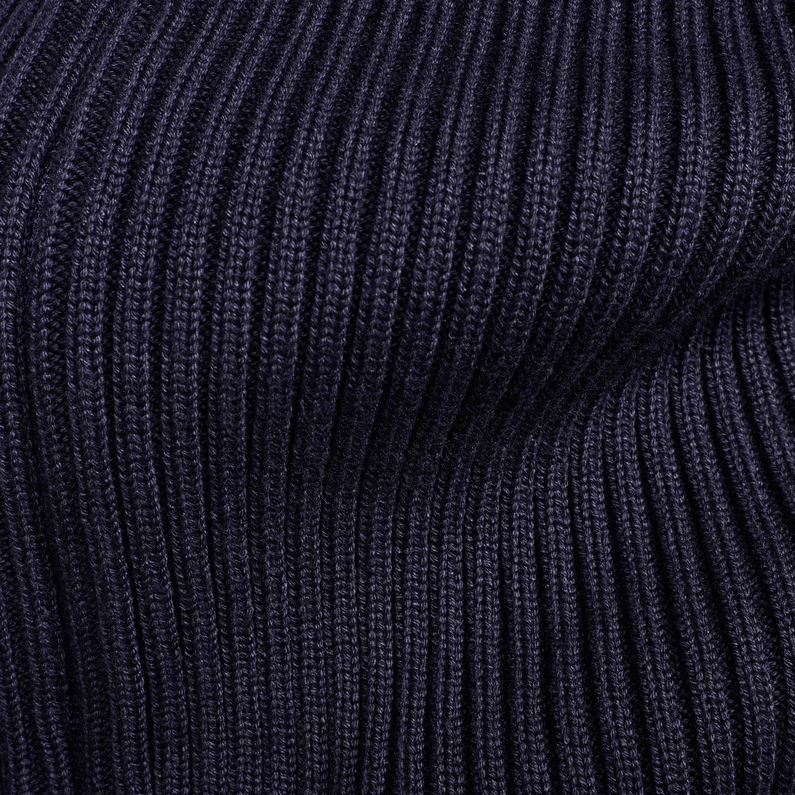 G-Star RAW® 3D Biker Zip Through Knitted Sweater Dark blue fabric shot