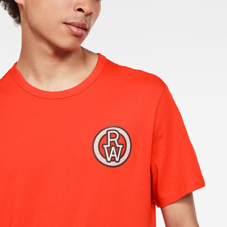 G-Star RAW® Round RAW Badge T-Shirt Oranje detail shot
