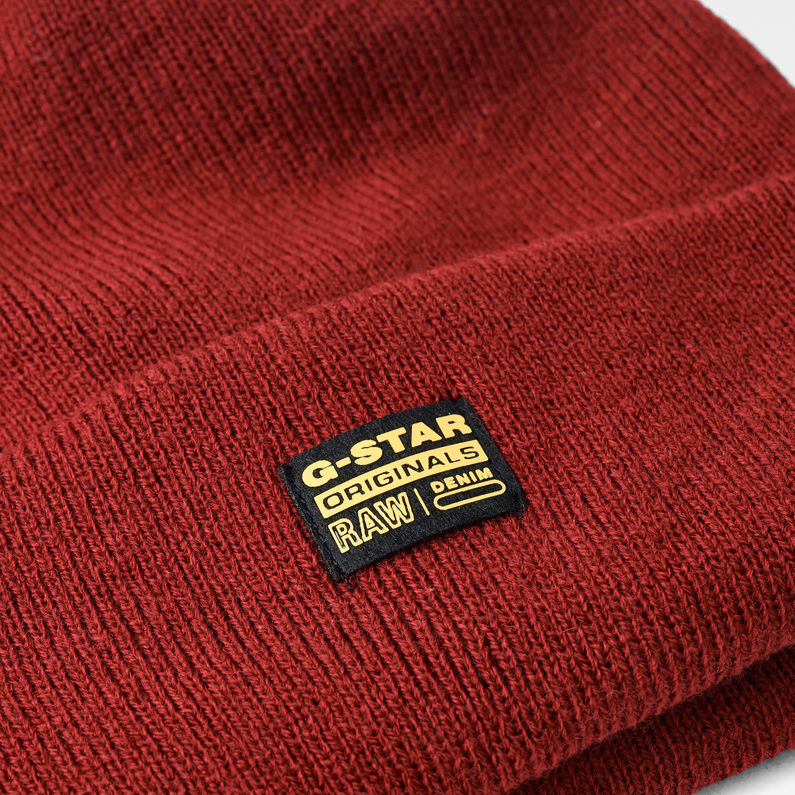 G-Star RAW® Effo Beanie Long Red detail shot buckle