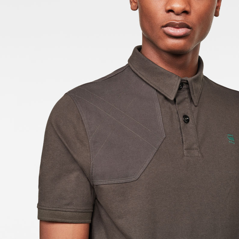 G-Star RAW® Hunting Patch Polo Grey detail shot