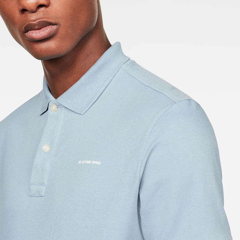 G-STAR® Polo Oluv Slim Azul claro detail shot