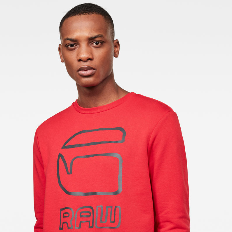 Graphic G-Raw Sweater | Red | G-Star RAW® US | Sweatshirts