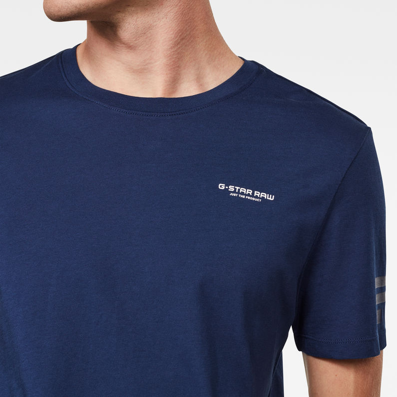 G-Star RAW® Text GR Slim T-Shirt Donkerblauw detail shot