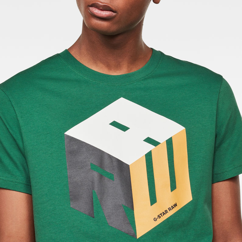 G-STAR® Camiseta Cube Logo Verde