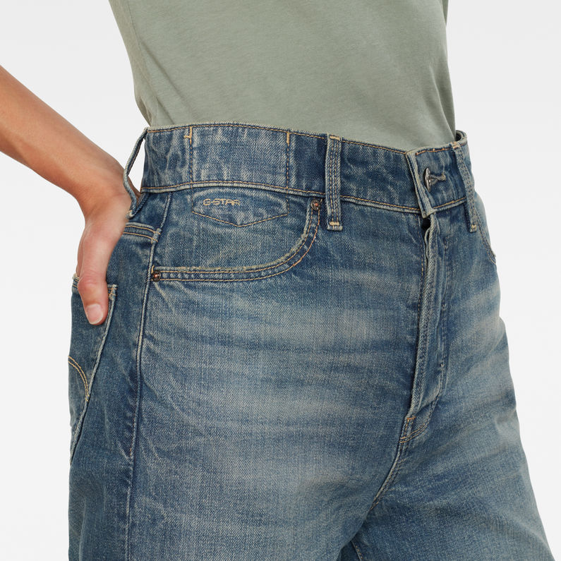 G-STAR® Janeh Ultra High Mom Ripped Edge Ankle Jeans C Mittelblau