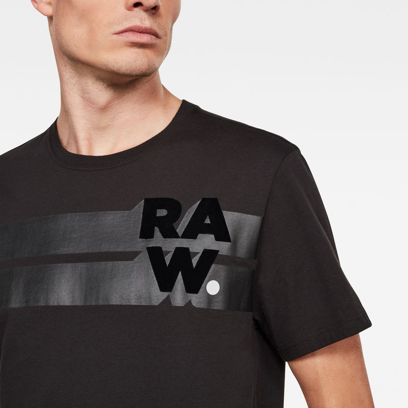 G-Star RAW® Raw. Stripe Graphic T-Shirt Black detail shot