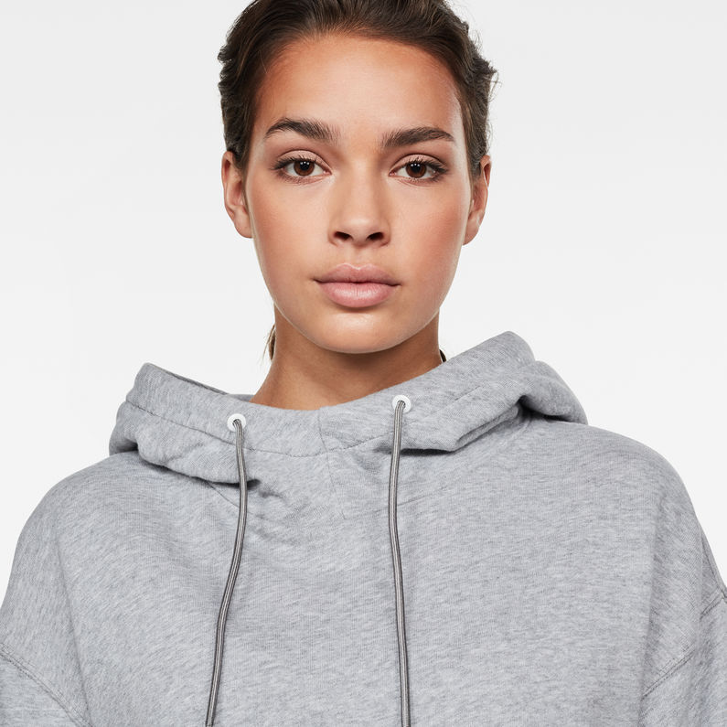G-Star RAW® Jasmar hooded sw wmn l\s Grey detail shot