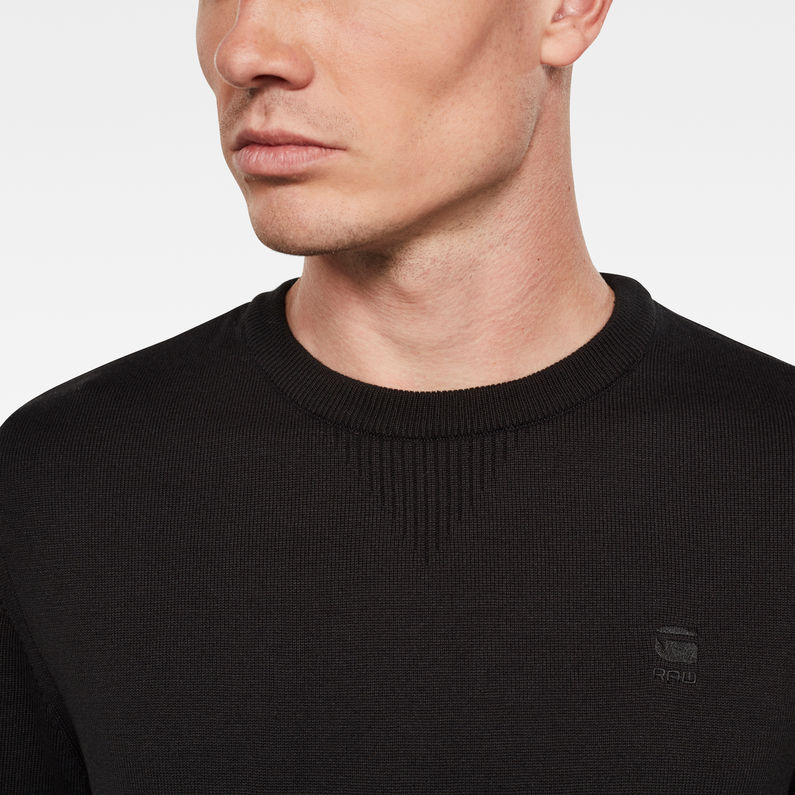 G-STAR® Premium Basic Knit Black detail shot