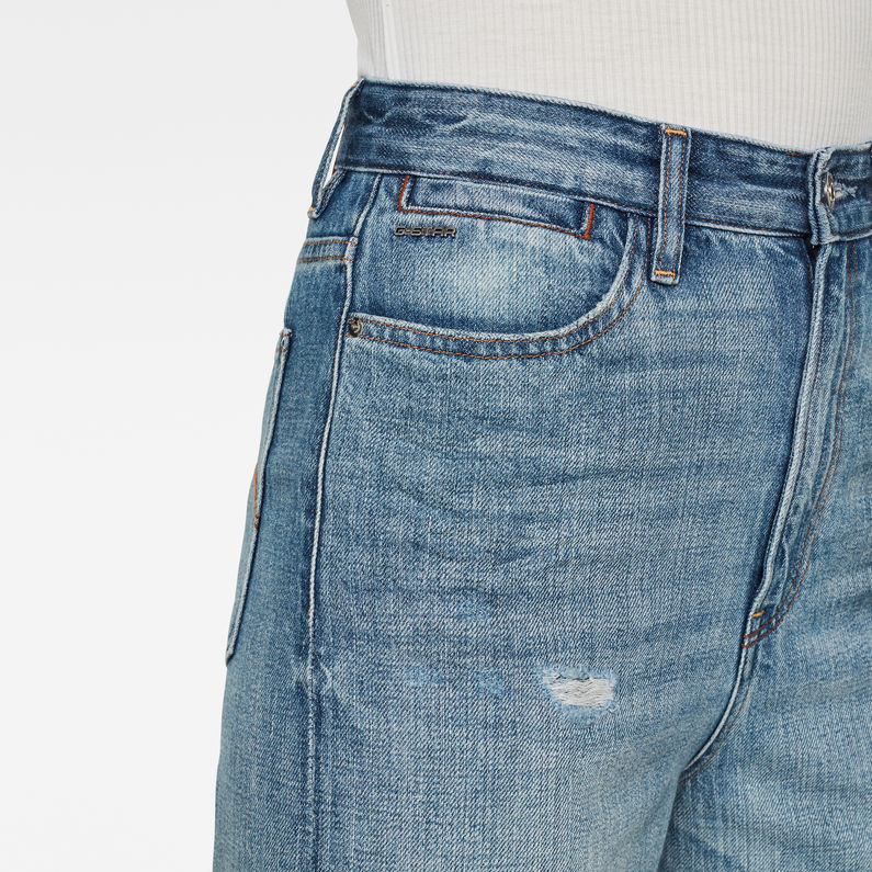 G-Star RAW® Tedie Ultra High Straight Turn Up Raw Edge Ankle Jeans ミディアムブルー