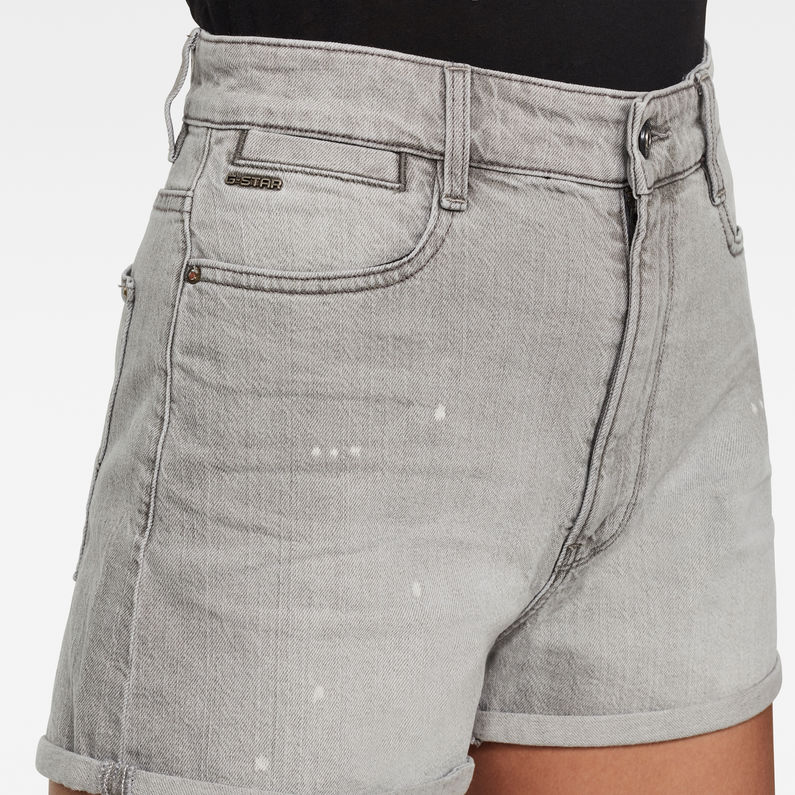 G-Star RAW® Tedie Ultra High Shorts Grey detail shot buckle