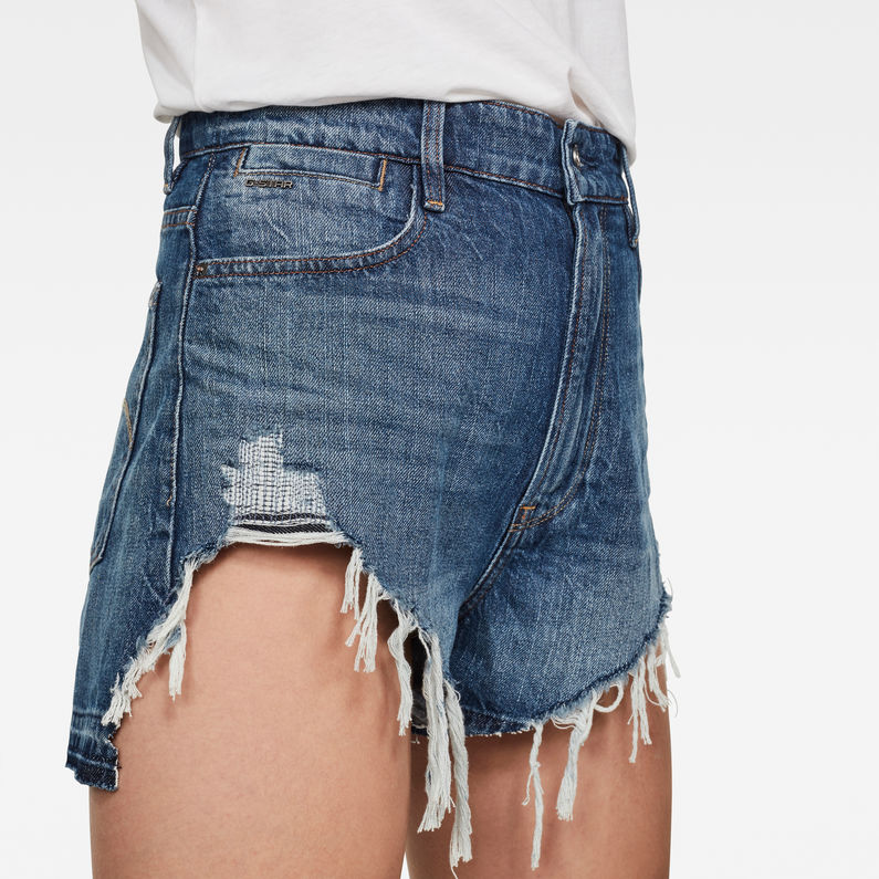 Tedie Ultra High Shorts Ripped | Medium blue | G-Star RAW® US