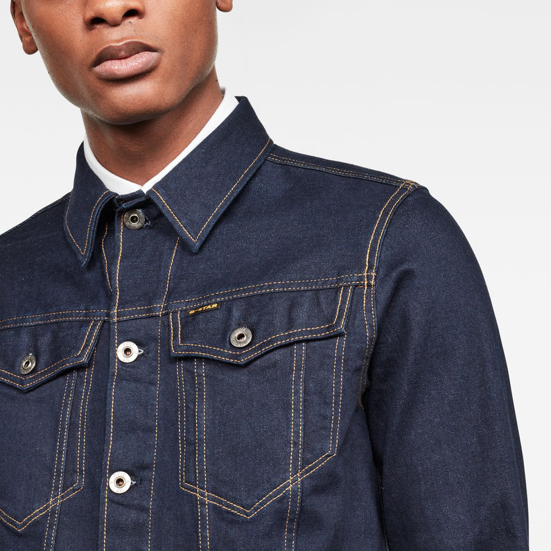 G-STAR® 3301 Slim Jacket Dark blue detail shot