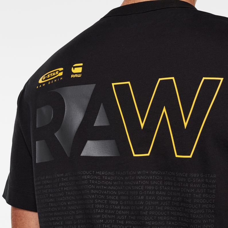 Back Graphic Logo T Shirt Dark Black G Star Raw