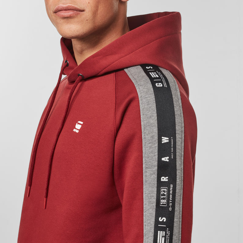 G-Star RAW® Sport Heather Stripe Hoodie Red detail shot