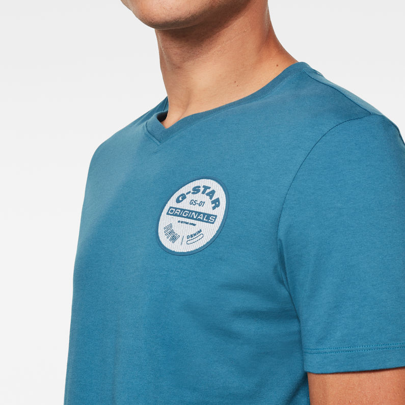 G-Star RAW® Originals Logo Slim T-Shirt Mittelblau