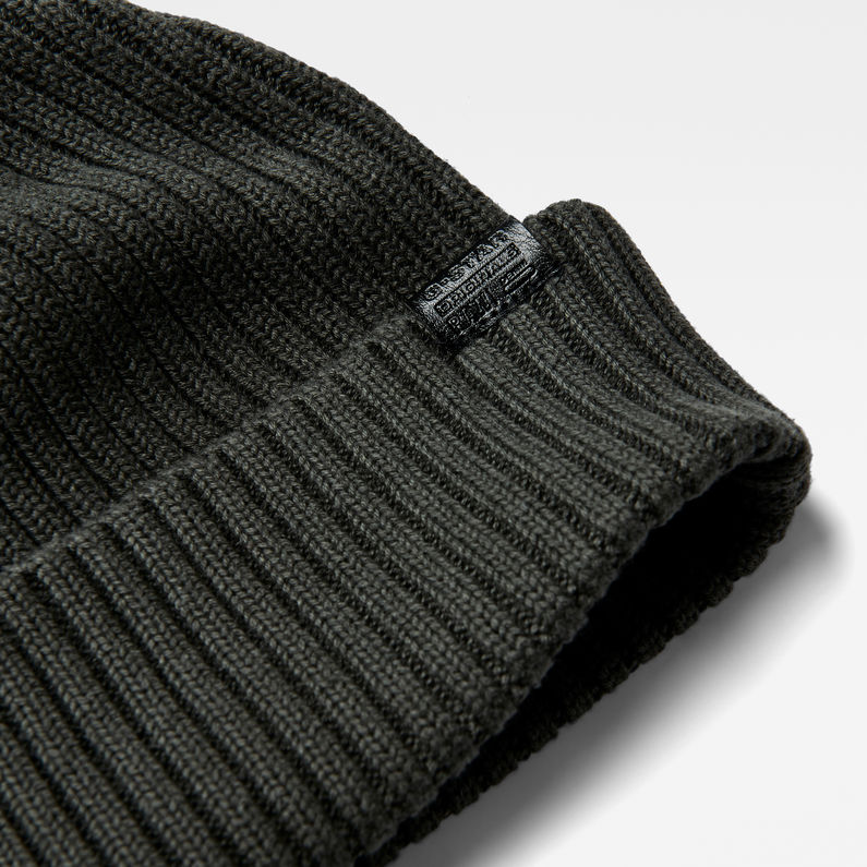 G-STAR® Knitted Beanie Grey detail shot buckle