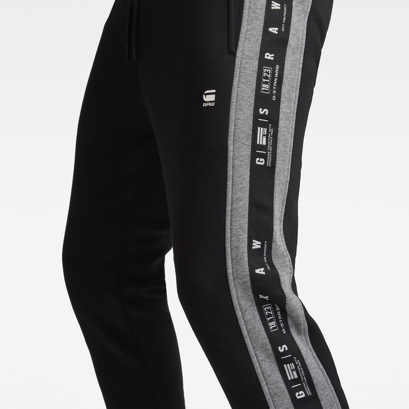 G-Star RAW® Sport Heather Stripe Sweatpants Black detail shot