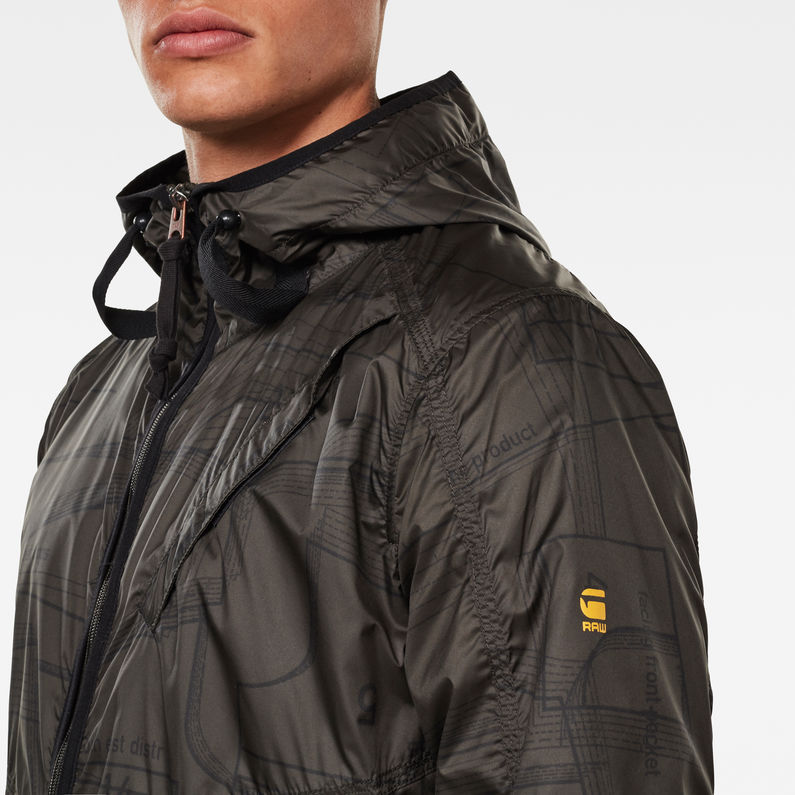 G-STAR® Strett Hooded Jacket Black detail shot
