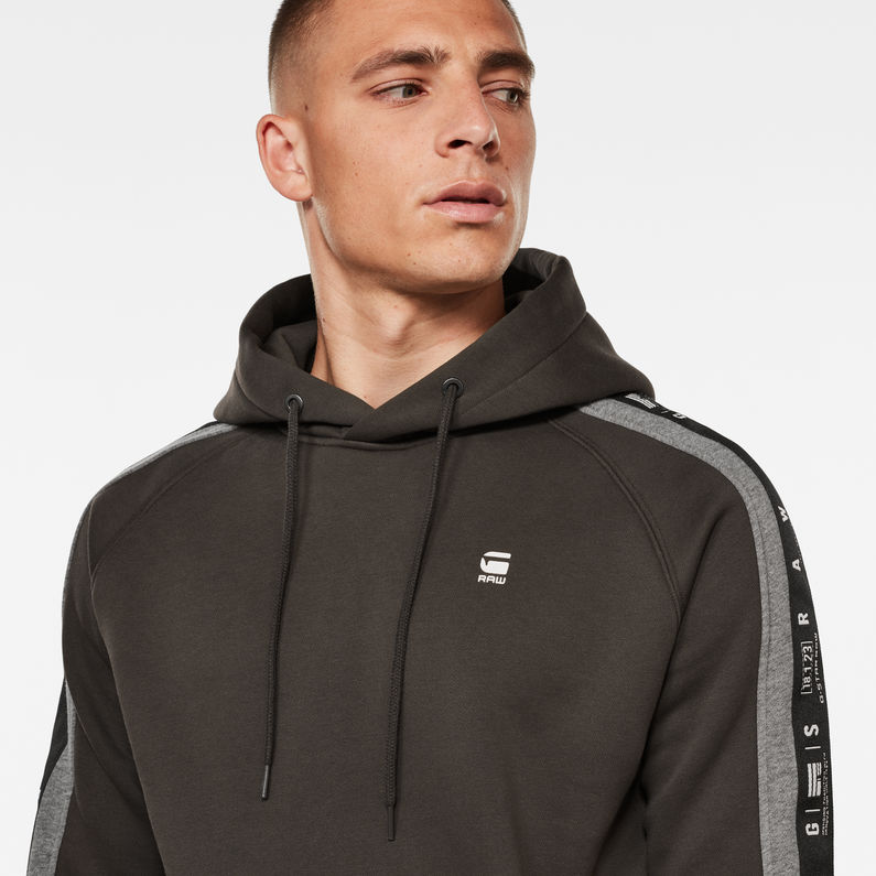 G-Star RAW® Sport Heather Stripe Hoodie Grijs detail shot