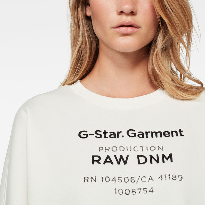 G-STAR® Graphic Text Relaxed Sweater Beige detail shot