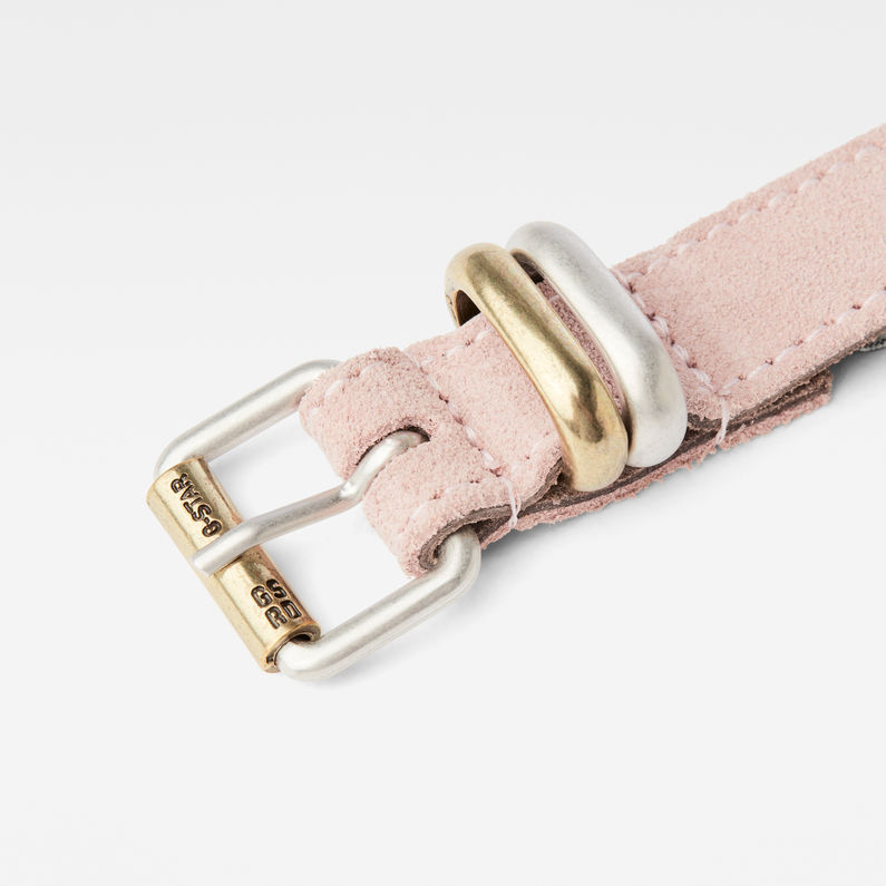 G-STAR® Suede Belt Pink detail shot buckle