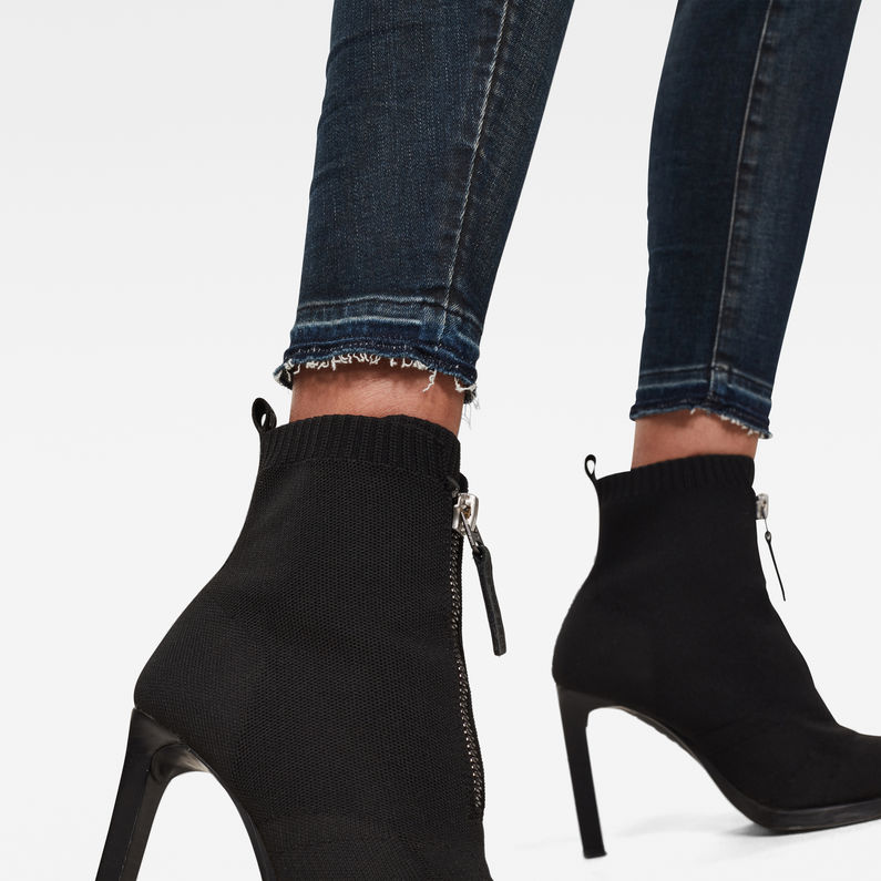 G-STAR® 3301 Mid Skinny Ripped Edge Ankle Jeans Donkerblauw