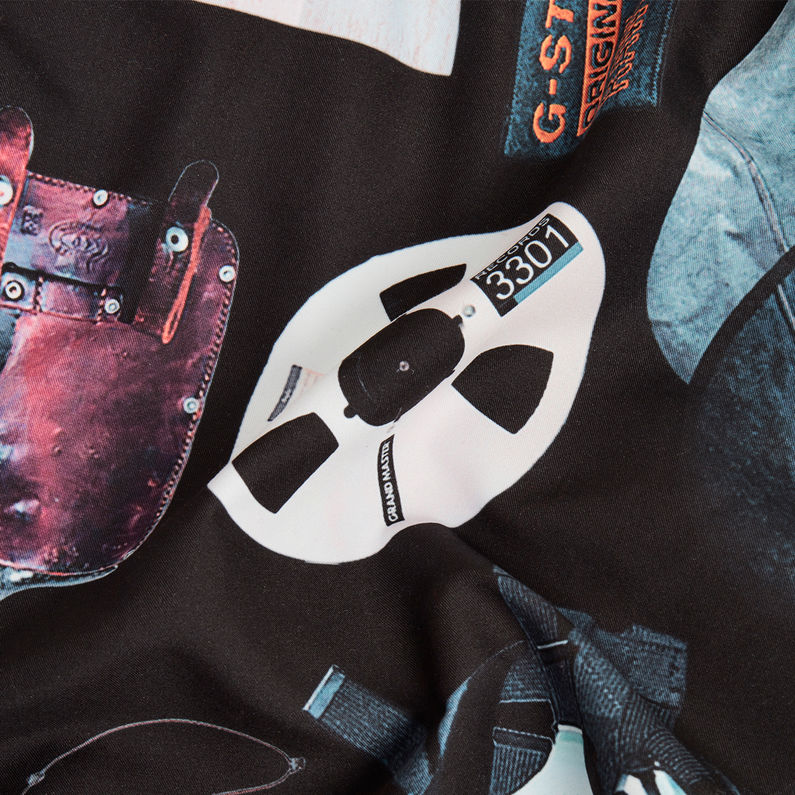 G-STAR® Bañador Dirik Allover Negro fabric shot