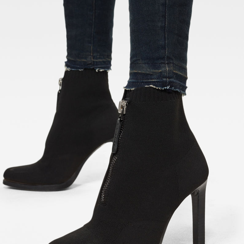 G-STAR® Lynn Mid Skinny Ripped Edge Ankle Jeans Dunkelblau