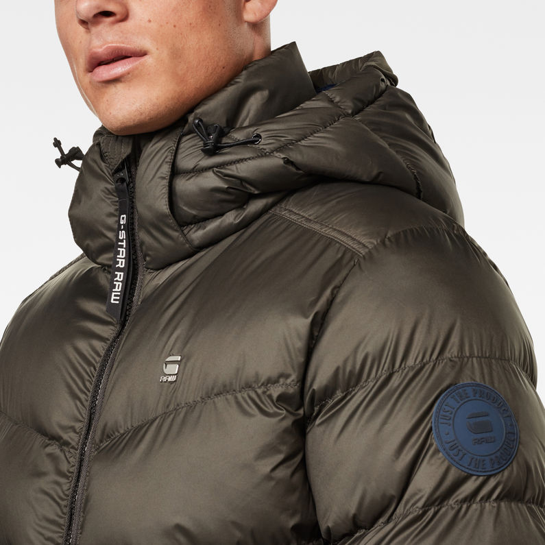 G-STAR® Whistler Hooded Puffer Jacket Grey detail shot