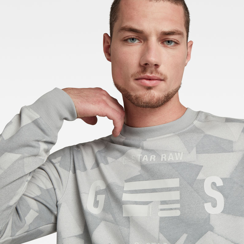 G-Star RAW® Tape AOP Sweater Grey detail shot