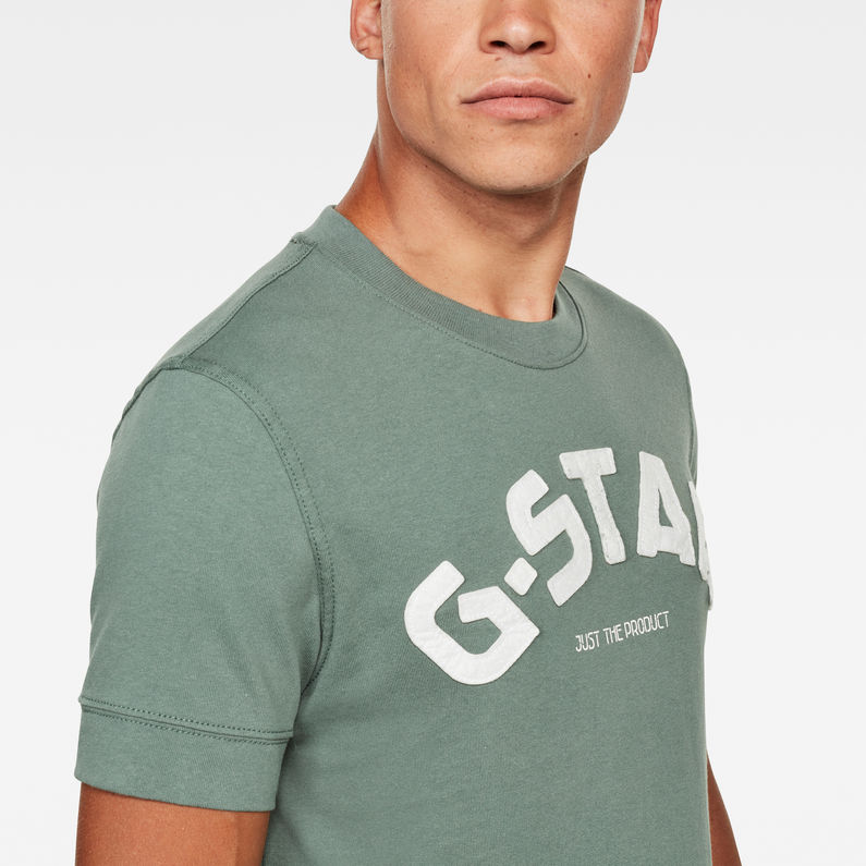 G-STAR® Felt Applique Logo Slim T-Shirt Green