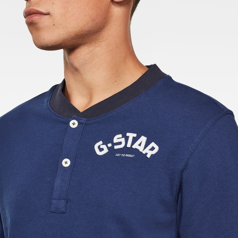 G-Star RAW® Felt Applique Gdad Slim T-Shirt Dark blue detail shot