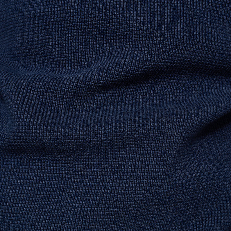 G-Star RAW® Pull Structure Stripe R Knitted Bleu foncé fabric shot