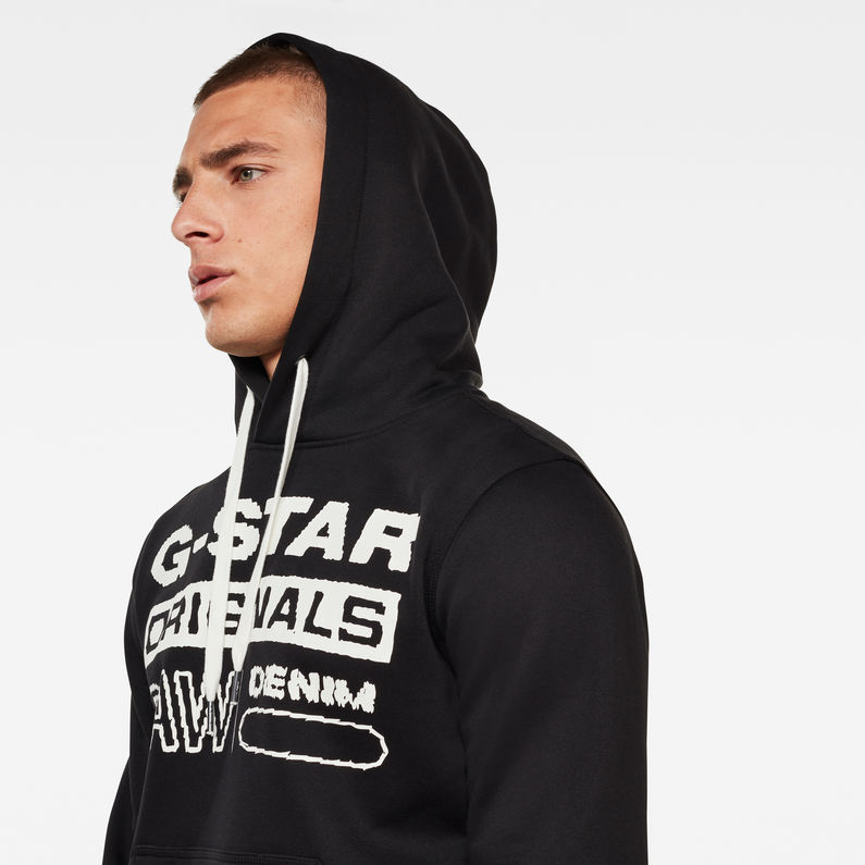 G-Star RAW® Originals Hoodie Zwart detail shot