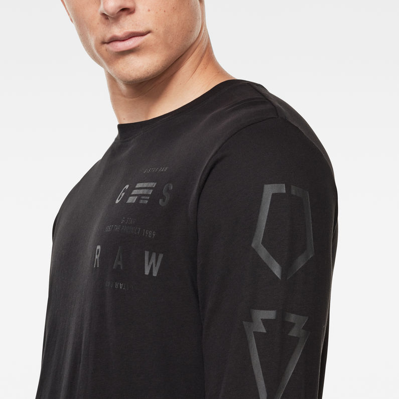 G-Star RAW® Logo Graphic T-Shirt Schwarz detail shot