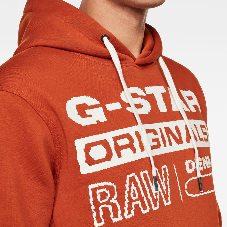 G-Star RAW® Originals Hooded Sweater Oranje detail shot