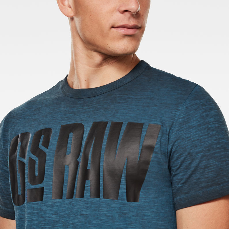 G-Star RAW® T-Shirt Double Dye Logo Bleu foncé
