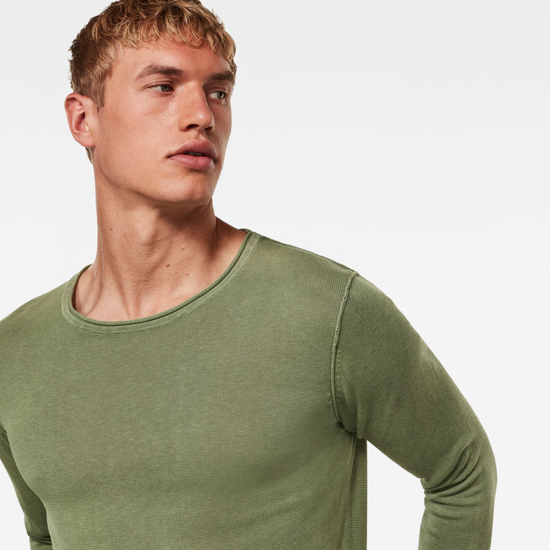 G-Star RAW® Bronek Knitted Sweater Green detail shot