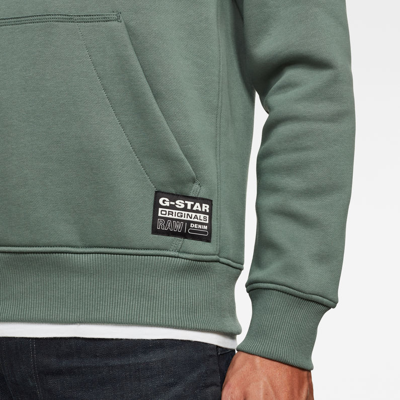 G-Star RAW® Varsity Felt Hoodie Groen detail shot