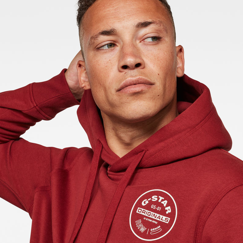 G-Star RAW® Round Originals Hoodie Red detail shot