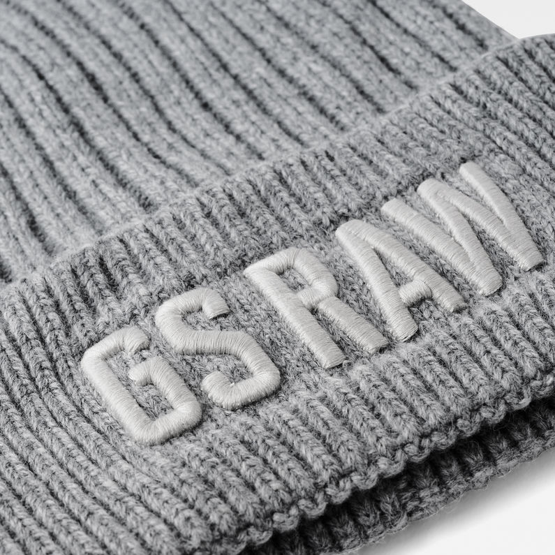 G-STAR® Embro Beanie Grijs detail shot buckle