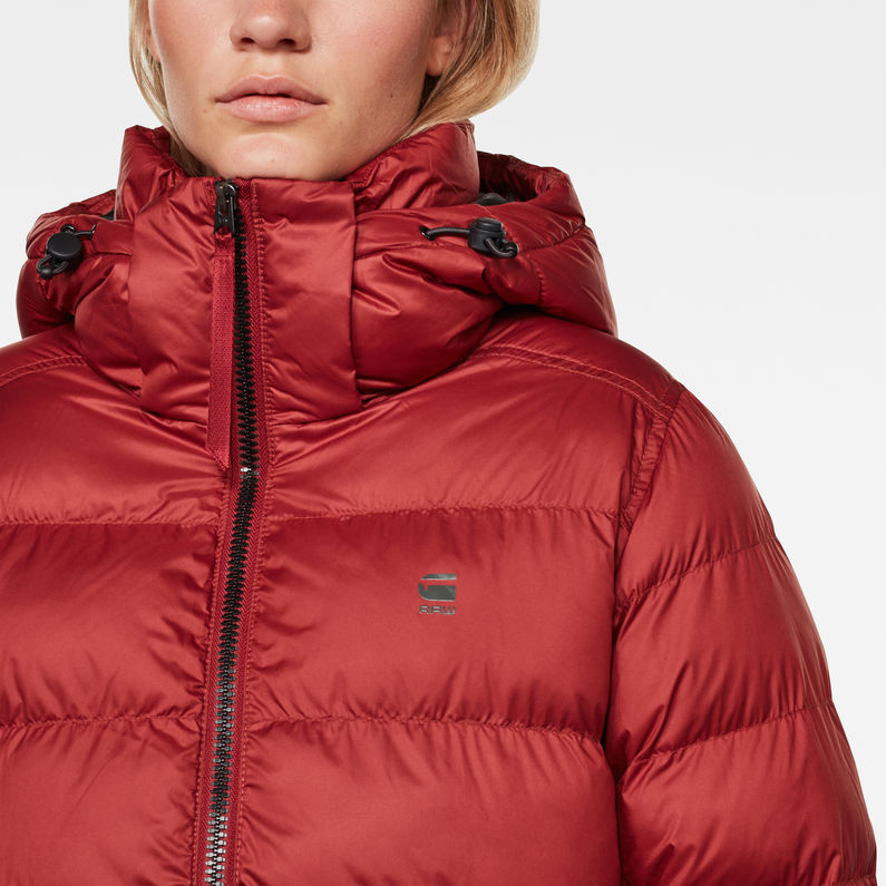 G-STAR® Manteau Whistler Hooded Slim Long Rouge detail shot