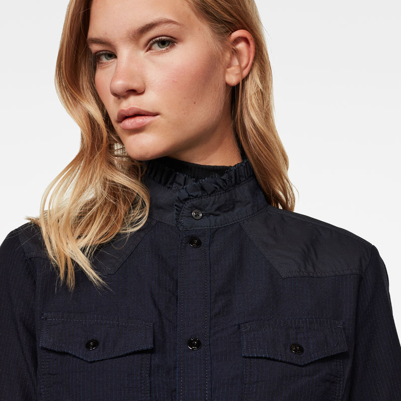 G-STAR® Western Slim Frill Jurk Donkerblauw