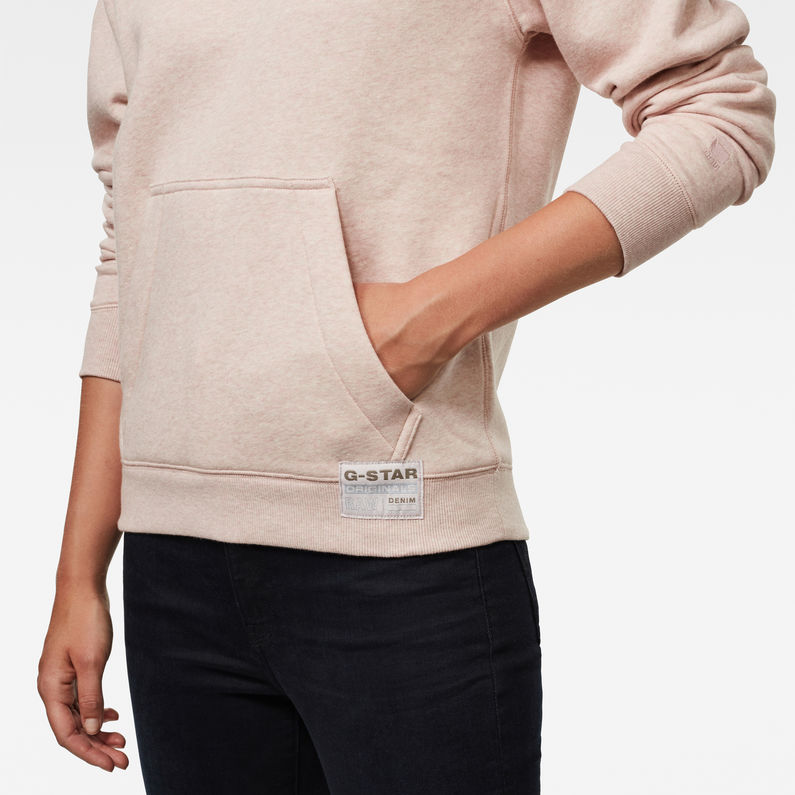 G-STAR® Premium Core Hooded Sweater Beige detail shot
